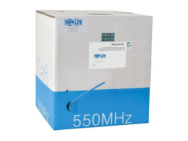 Tripp Lite Cat6 Gigabit Bulk Solid PVC Cable - Blue, 1000-ft. (N222-01K-BL)