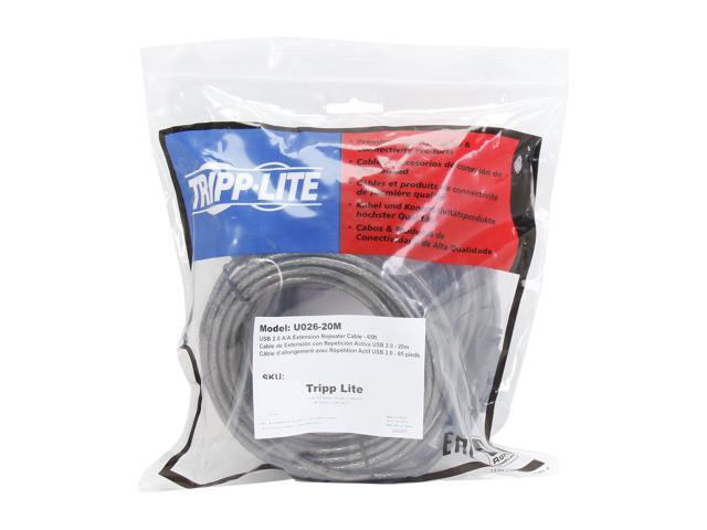 Tripp Lite USB 2.0 Hi-Speed Active Extension Repeater Cable (M/F), USB Type-A, 20M (65-ft.) (U026-20M)