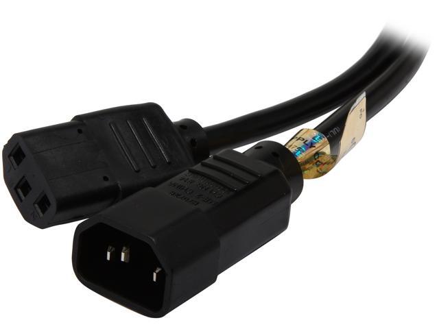 Tripp Lite Model P004-003 3 ft. Black 18AWG SJT, 10A, 100-250V IEC-320-C14 to IEC-320-C13 Power Cord
