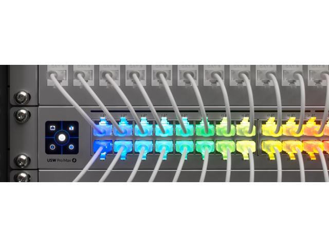 UniFi Etherlighting Patch Cable 24 Pack. Nano-thin patch cable with a translucent boot designed to show Etherlighting effects when connected to Pro...