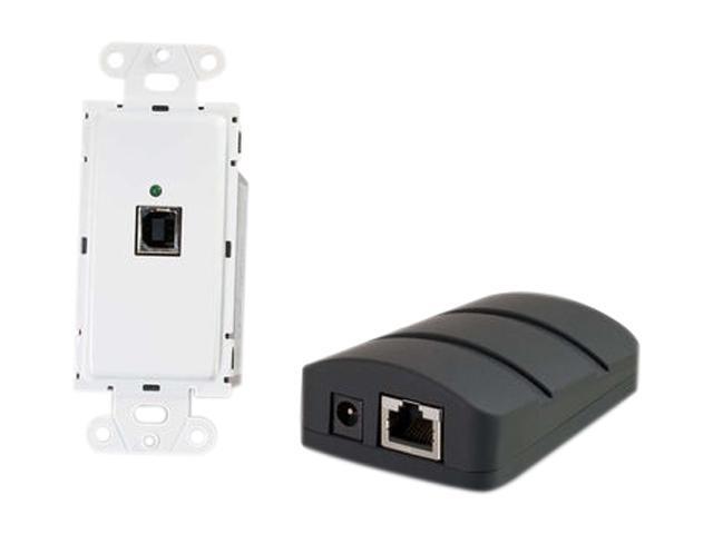 C2G 53878 TruLink USB 2.0 Over Cat5 Superbooster Wall Plate Transmitter to Dongle Receiver Kit
