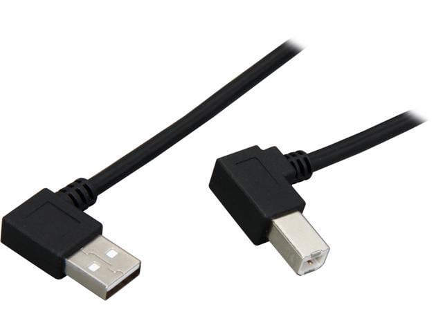 C2G 28111 USB Cable - USB 2.0 Right Angle A Male to B Male Cable, Black (9.8 Feet, 3 Meters)