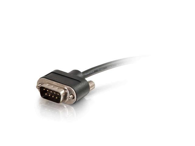C2G 52187 15ft (4.6m) Serial RS232 DB9 Null Modem Cable with Low Profile Connectors M/F - In-Wall CMG-Rated, Black