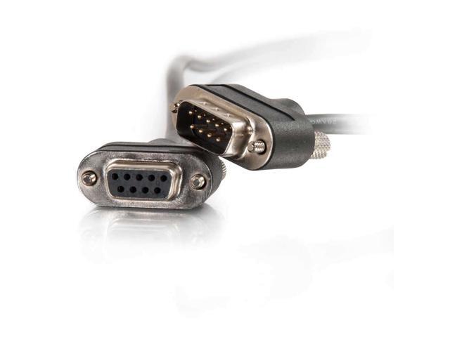 C2G 52187 15ft (4.6m) Serial RS232 DB9 Null Modem Cable with Low Profile Connectors M/F - In-Wall CMG-Rated, Black