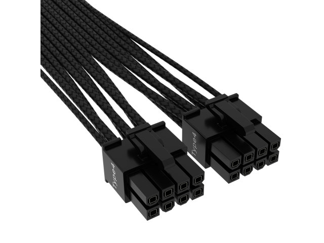 CORSAIR - 2’ Premium Individually Sleeved 12+4pin PCIe Gen 5 Type-4 600W 12VHPWR Cable - Black - image 3