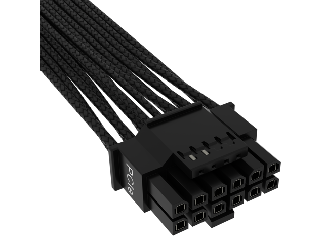 CORSAIR - 2’ Premium Individually Sleeved 12+4pin PCIe Gen 5 Type-4 600W 12VHPWR Cable - Black - image 4