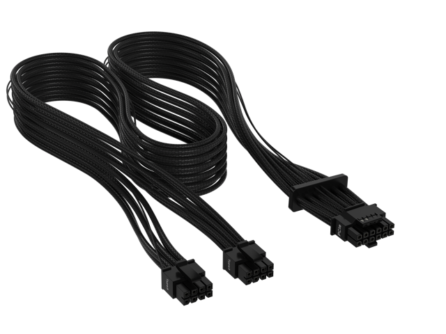 CORSAIR - 2’ Premium Individually Sleeved 12+4pin PCIe Gen 5 Type-4 600W 12VHPWR Cable - Black - image 5