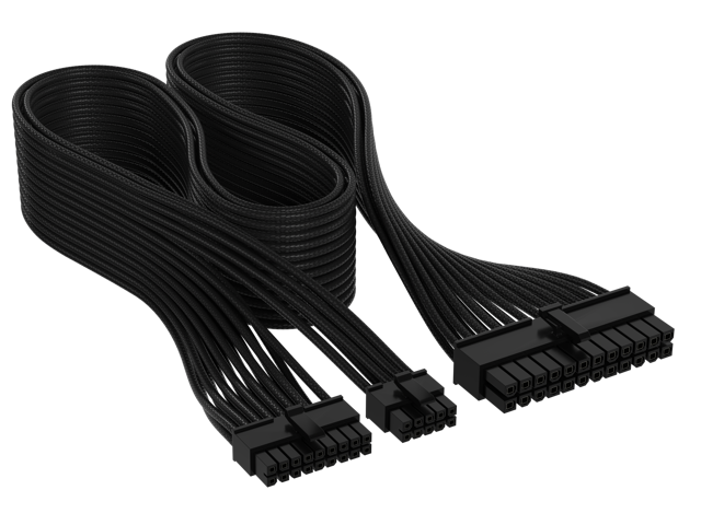 CORSAIR - 2’ Premium Individually Sleeved 12+4pin PCIe Gen 5 Type-4 600W 12VHPWR Cable - Black - image 6