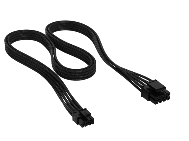 CORSAIR - 2’ Premium Individually Sleeved 12+4pin PCIe Gen 5 Type-4 600W 12VHPWR Cable - Black - image 7