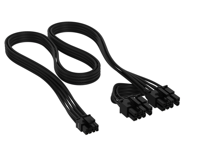 CORSAIR - 2’ Premium Individually Sleeved 12+4pin PCIe Gen 5 Type-4 600W 12VHPWR Cable - Black - image 8