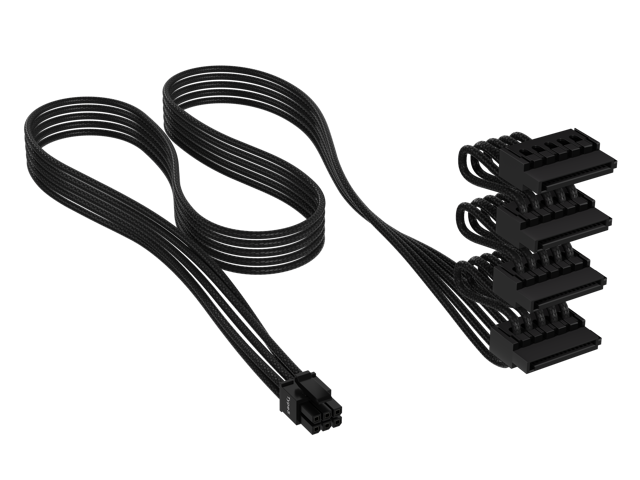 CORSAIR - 2’ Premium Individually Sleeved 12+4pin PCIe Gen 5 Type-4 600W 12VHPWR Cable - Black - image 9