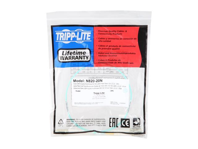 Tripp Lite N820-20N 20' 10Gb Duplex Multimode 50/125 OM3 LSZH Fiber Patch Cable (LC/LC)