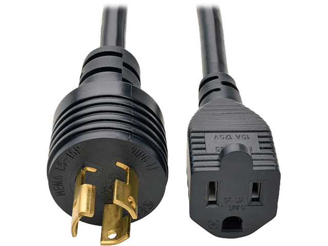 Tripp Lite Model P025-001 1 Foot Heavy-Duty Power Adapter Cord, 15A, 14AWG (NEMA 5-15R to L5-15P)
