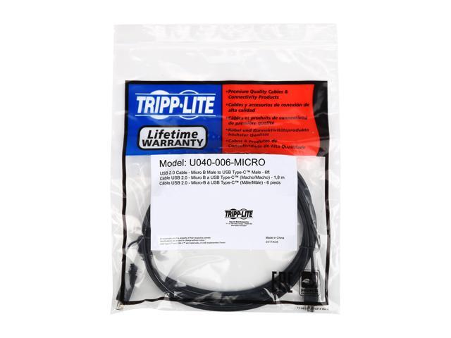 Tripp Lite U040-006-MICRO 6 ft. USB 2.0 Hi-Speed Cable (Micro-B Male to USB Type-C Male)