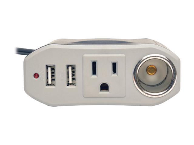 Tripp Lite 100W Car Power Inverter with Outlet, 12V CLA Receptacle & 2 USB Charging Ports (PV100USB)