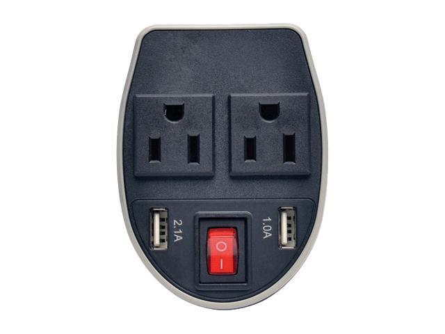Tripp Lite 200W Car Power Inverter with 2 Outlets & 2 USB Charging Ports, Cup Holder Design (PV200CUSB)