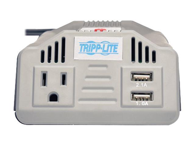 Tripp Lite 200W Car Power Inverter with Outlet & 2 USB Charging Ports, Ultra-Compact (PV200USB)