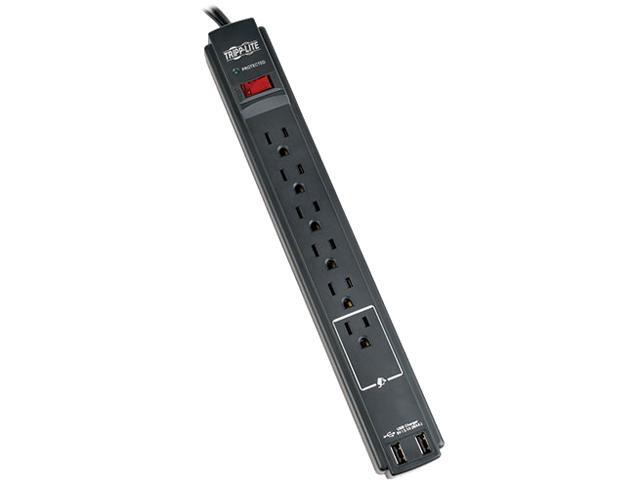 TRIPP LITE TLP606USBB 6 - 9 Feet 6 Outlets 501- 1000 joule Surge Protector