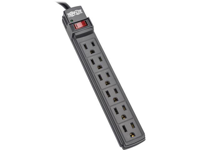 Tripp Lite 6-Outlet Power Strip, 6 ft. Cord, Black Housing (PS66B)
