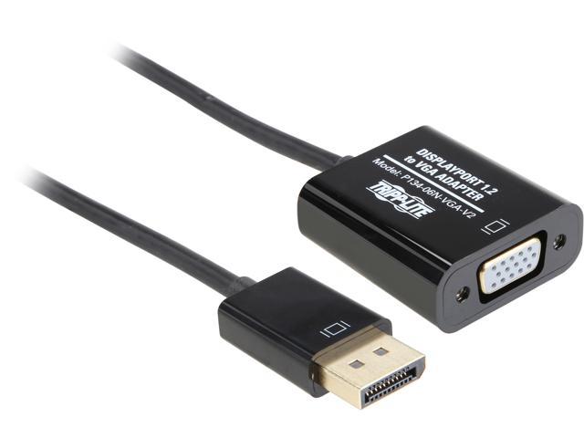 Tripp Lite DisplayPort to VGA Active Cable Adapter, DP 1.2, Converter for DP to HD15 (M/F), 1920 x 1200/1080p, 6 in. (P134-06N-VGA-V2)