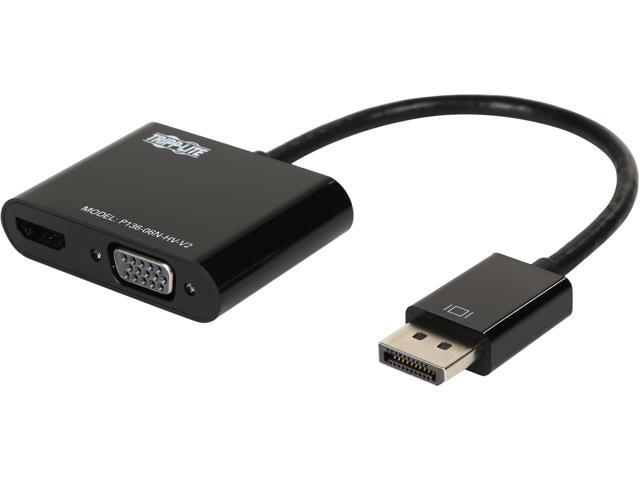 Tripp Lite P136-06N-HV-V2 DisplayPort to HDMI VGA Adapter Converter 4Kx2K DP to HDMI VGA