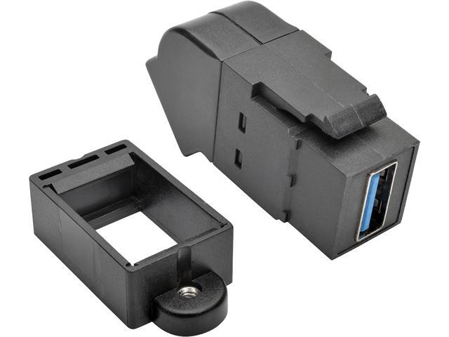 Tripp Lite USB 3.0 Keystone Panel Mount Coupler Angled F/F All in One Black (U325-000-KPA-BK)