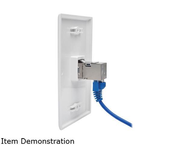 Tripp Lite N235-001-SH-D Cat6 Straight-Through Modular Shielded In-Line Snap-In Coupler w/90-Degree Down-Angled Port RJ45 F/F