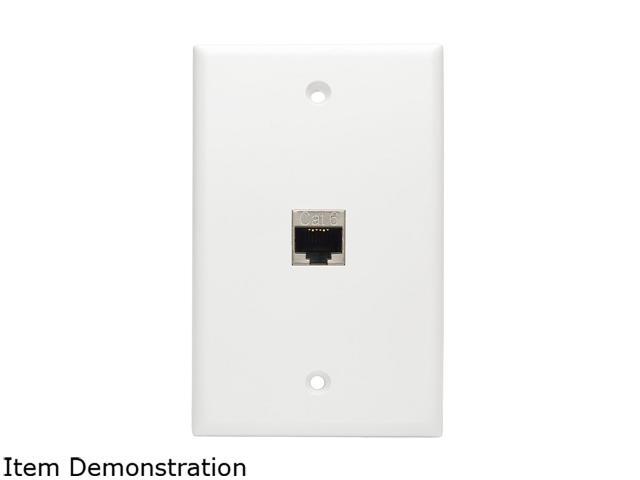 Tripp Lite N235-001-SH-D Cat6 Straight-Through Modular Shielded In-Line Snap-In Coupler w/90-Degree Down-Angled Port RJ45 F/F
