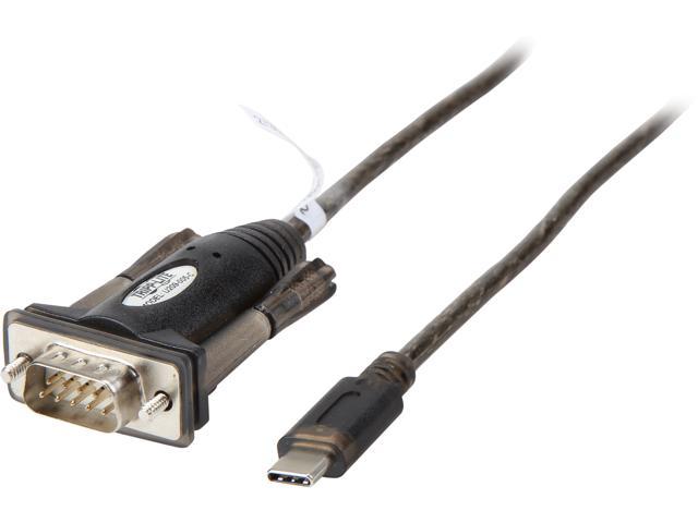 Tripp Lite USB-C to DB9 Serial Adapter Cable, 5' USB 2.0 Type C to RS-232 (M/M), 5 ft. (U209-005-C)