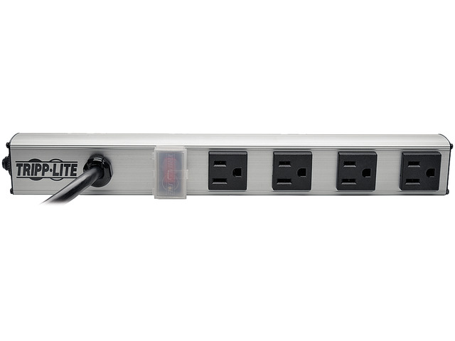 Tripp Lite 4 Outlet Power Strip, 10 ft. Cord with NEMA 5-15P Plug, 12 in. (PS120410)