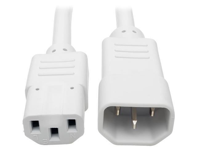 Tripp Lite Model P004-002-AWH 2 ft. Standard Computer Power Extension Cord, 10A, 18 AWG (IEC-320-C14 to IEC-320-C13)