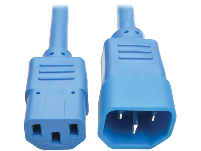 Tripp Lite Model P004-003-ABL 3 ft. Standard Computer Power Extension Cord, 10A, 18 AWG (IEC-320-C14 to IEC-320-C13)