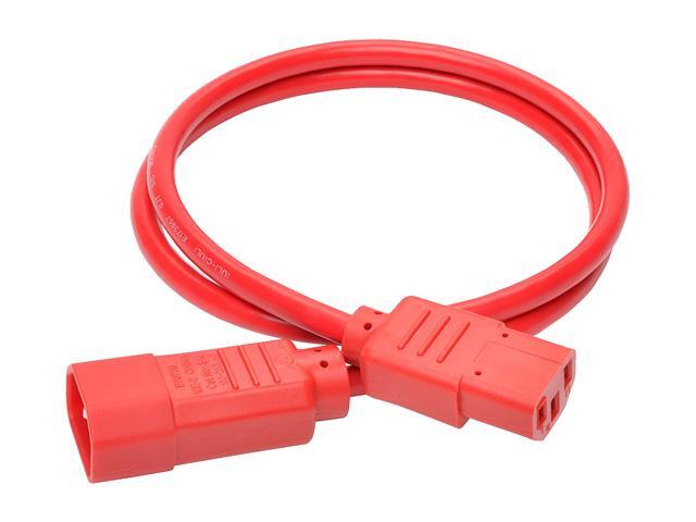 Tripp Lite Model P004-003-ARD 3 ft. Standard Computer Power Extension Cord, 10A, 18 AWG (IEC-320-C14 to IEC-320-C13)