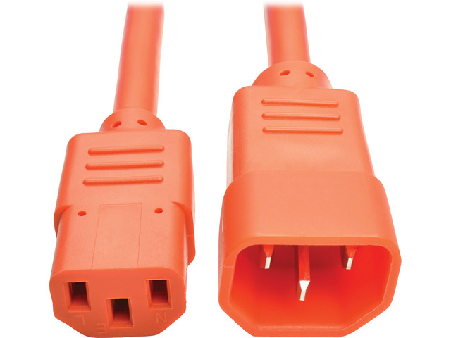 Tripp Lite Model P004-006-AOR 6 ft. Standard Computer Power Extension Cord, 10A, 18 AWG (IEC-320-C14 to IEC-320-C13)