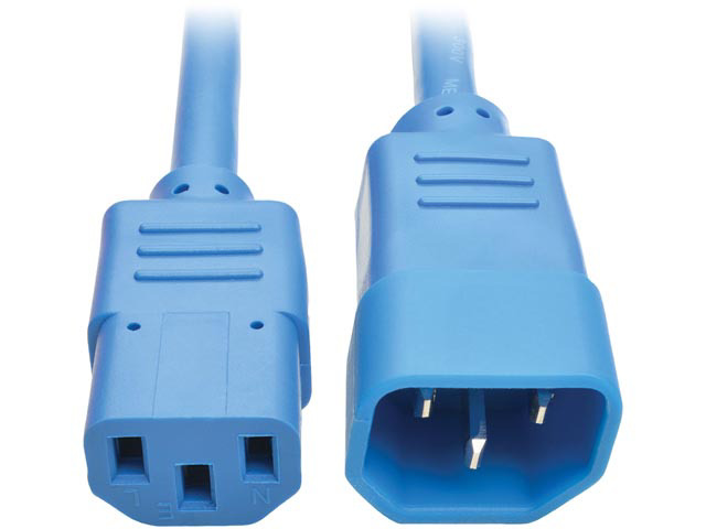 Tripp Lite Model P004-002-ABL 2 ft. Standard Computer Power Extension Cord, 10A, 18 AWG (IEC-320-C14 to IEC-320-C13)
