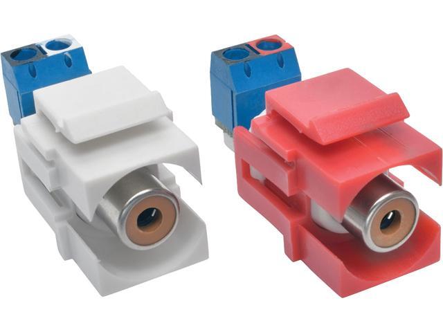 Tripp Lite RCA Female Audio to Screw Terminal Keystone Jack Kit, Red/White (A050-000-ST-KJ)