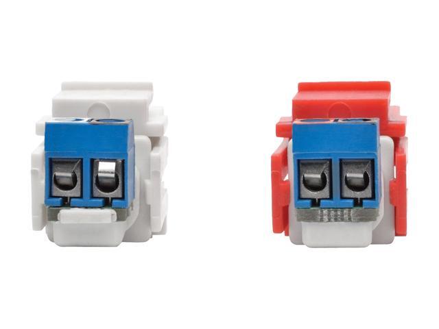 Tripp Lite RCA Female Audio to Screw Terminal Keystone Jack Kit, Red/White (A050-000-ST-KJ)