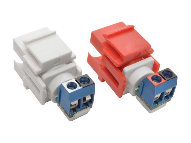 Tripp Lite RCA Female Audio to Screw Terminal Keystone Jack Kit, Red/White (A050-000-ST-KJ)