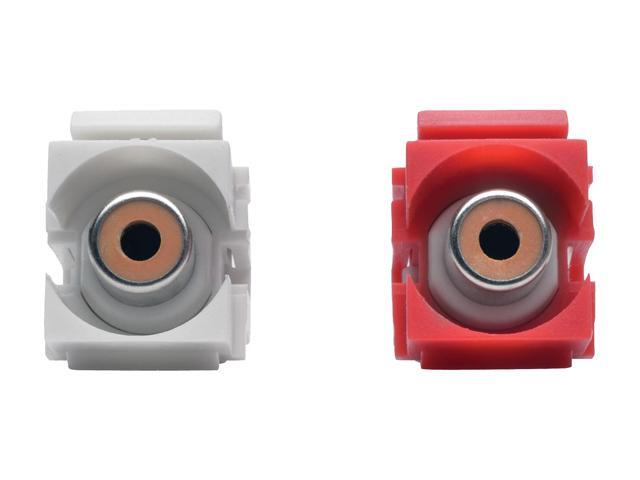 Tripp Lite RCA Female Audio to Screw Terminal Keystone Jack Kit, Red/White (A050-000-ST-KJ)