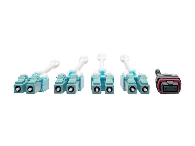 Tripp Lite MTP/MPO to 8xLC Fan-Out Patch Cable, 40 GbE, 40GBASE-SR4, OM4 Plenum-Rated, Push/Pull Tab, Magenta, 1 m (3.3 ft.) (N845-01M-8L-MG)