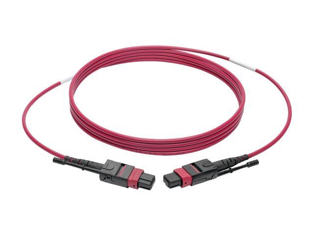 Tripp Lite MTP/MPO Multimode Patch Cable, 12 Fiber, 40 GbE, 40GBASE-SR4, OM4 Plenum-Rated (F/F), Push/Pull Tab, Magenta, 3 m (9.8 ft.)...