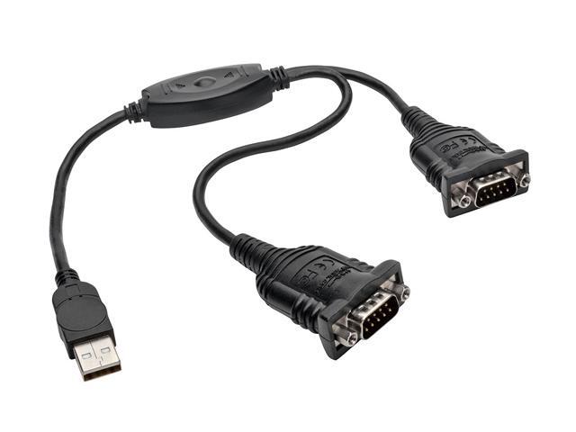 Tripp Lite 6ft 2-Port USB to DB9/ RS 232 Serial Adapter FTDI, COM Retention