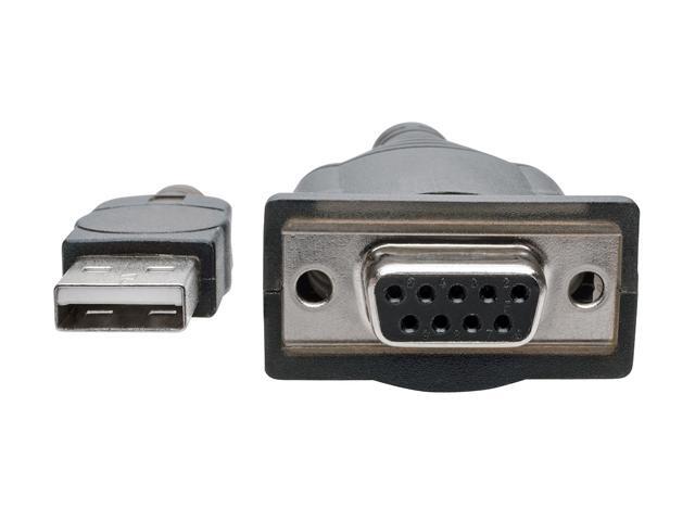 Tripp Lite 18in USB to Null Modem Serial Adapter FTDI w/ COM Retention M/F