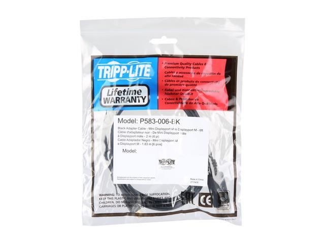 Tripp Lite Mini DisplayPort to DisplayPort 1.2 Adapter Cable 4K @ 60Hz 6 ft. (P583-006-BK)