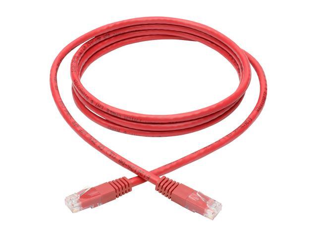 Tripp Lite Premium Cat5/5e/6 Gigabit Molded Patch Cable, 24 AWG, 550 MHz/1 Gbps (RJ45 M/M), Red, 6 ft. (N200-006-RD)