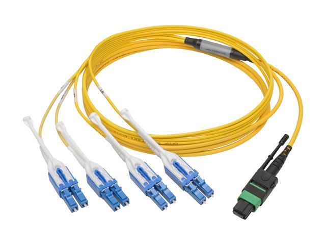 Tripp Lite MTP/MPO (APC) to 8xLC SMF Fiber Breakout Cable QSFP+ 40/100Gb 3M (N390-03M-8LC-AP)