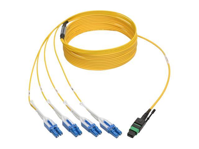 Tripp Lite MTP/MPO (APC) to 8xLC SMF Fiber Breakout Cable QSFP+ 40/100Gb 5M (N390-05M-8LC-AP)
