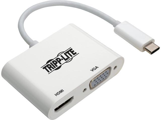 Tripp Lite USB C to HDMI / VGA Multiport Adapter Converter 4K, USB Type C (U444-06N-HV4K)