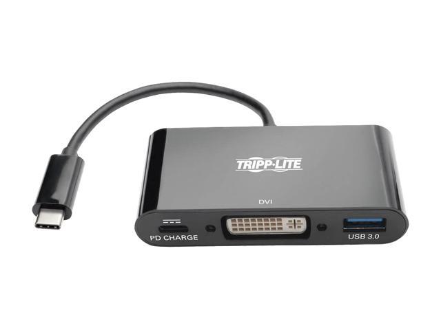 Tripp Lite USB C to DVI Adapter USB Hub & PD Charging USB Type C to DVI 6in (U444-06N-DUB-C)