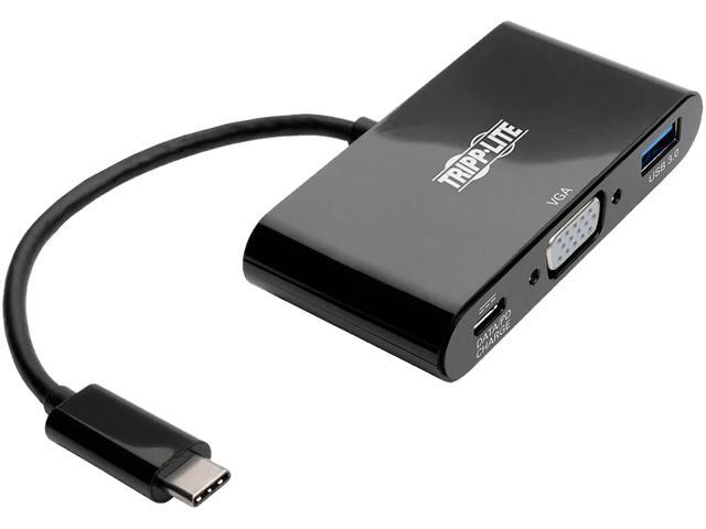 Tripp Lite USB C to VGA Multiport Adapter w/USB Hub PD Charging 1080p Black (U444-06N-VUB-C)